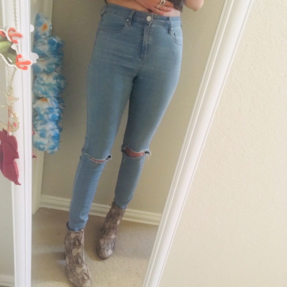 Pacsun Super High Rise Skinny light wash jeans